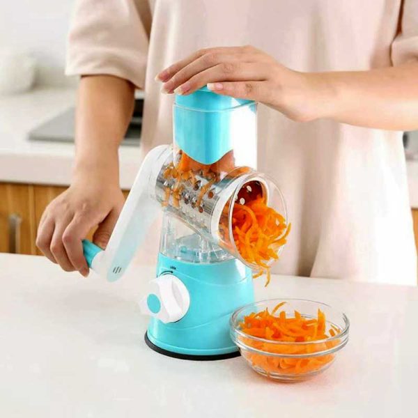 3 In 1 Manual Rotary Vegetable Drum Cutter Slicer Kitchen Gadget Food Processor