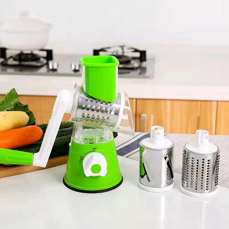 3 In 1 Manual Rotary Vegetable Drum Cutter Slicer Kitchen Gadget Food Processor